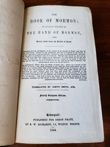 1854 Book Of Mormon